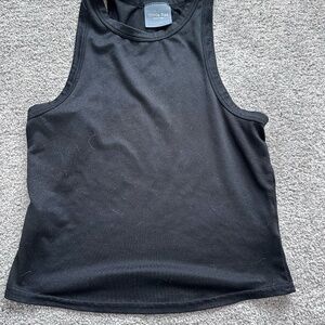 Black crop tank top